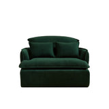 Convertible Compressed Sofa Chair with Ottoman, Modern Corduroy Fabric Armchair for Small Spaces, W1036P251813