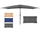 10 x 6.5 FT Square Patio Umbrella, Tilting Outdoor Sun Shade Umbrella with 6 Iron Ribs & Iron Pole, 19146817