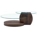 Modern Walnut Grain Double Layer Coffee Table - Versatile Design, Multiple Colors Available.Density 47578447