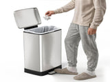 Brushed Nickel 14 Gallons Pedal Trash Can with Soft Close Lid, Removable Inner Bucket & Detachable 94630588