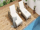 TREXM Outdoor Lounge Chairs, 5-Position Chaise Lounge Outdoor, Patio Chaise Lounge with Cushion & N715P236307E