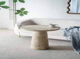 22x22x25.5" Cream Round Side Table with Pedestal Base W2078P170346