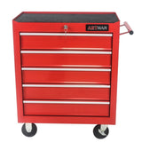 ZNTS 5 DRAWERS MULTIFUNCTIONAL TOOL CART WITH WHEELS-RED W1102107319