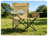 Folding Camping Chair, Heavy-Duty Metal Frame Portable Outdoor Chair with Cup Holder, Insulated 72175565