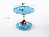 Mermaid Tail End Coffee Table Round Side Table, Modern Metal Pedestal Table, Minimalist Accent Table W2664P232834