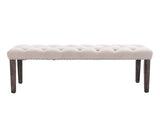 Heng Ming Upholstered Tufted Ottoman , Velvet Dining Bedroom Footrest Stool Accent W212P300162