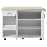 K&K Kitchen Island with Foldable Counter Top, Kitchen Storage Cart with Slide-Out Shelf, Towel Rack N707P173036W