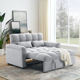 ZNTS Loveseats Sofa Bed with Pull-out Bed,Adjsutable Back,Light Grey W487109970