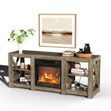 58 inch gray antique oak double-sided cross fireplace cabinet 149 * 40 * 60cm 18 inch fireplace core 51820919