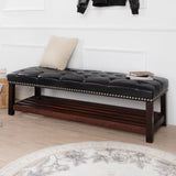 Wooden Base Upholstered Bench for Bedroom for Entryway W68053160