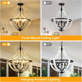 5-Light White Wood Chandeliers W2738P242329