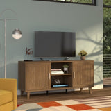 Modern 60 Inch TV Stand for TVs up to 65 inches, Classic Walnut Finish B108P208917