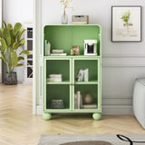 45.28" H Cabinet, Bathroom Floor Cabinet with Glass Door and Shelves, Freestanding Display W757P205952