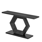 U_Style Modern Entryway Table with Innovative Hollow Hexagon Leg Structure and Premium Fir Veneer N711P241272B