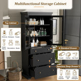 70.1" Modern High Freestanding Tall Bathroom Cabinet with 2 Adjustable Shelves, 3 Drawers, Soft N729P271979B