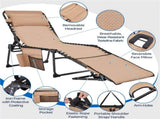 Outdoor Folding Adjustable Tanning Chair with Face Hole, Beige 23658094
