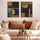 Hand-Embellished Abstract 2-Piece Framed Canvas Wall Art Set B035129224