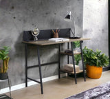 Garima Rustic Oak with Black Finished Legs Writing Desk B2726P243695