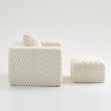 Lingge corduroy compression sofa with Ottoman-33006 W3326P331624