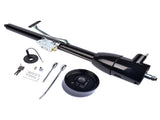 Black 32" Floor Shift Tilt Manual Steering Column w/ Key & 9 Hole Wheel Adpater 01425501