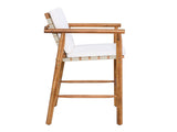 Outdoor Counter Height Bar Stools Chair Set of 2, Modern Patio Acacia Wooden Stools with Backrest N704P383163A