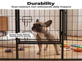 Durable Metal Dog Playpen for Indoor and Outdoor Use with Foldable Panels and Handle-Lock Door 84059998