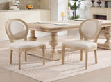 French Country Dining Chairs Set of 2, Upholstered Chairs with Round Back, Wire drawing and carving W3426P324272
