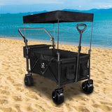 Heavy Duty Collapsible Wagon, Foldable Wagon with Removable Canopy, Foldind Wagon Cart with Wheels 92931648