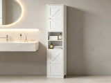 70" Narrow Tall Bathroom Storage Cabinet, Slim Freestanding Design with Adjustable & Open Shelves 28505505