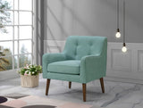 Ryder 25" Mid Century Modern Gray Woven Fabric Tufted Armchair B061128591