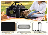 Multi-Way Portable Pet Rolling Carrier Trolley, Aluminum Alloy Frame Collapsible Pet Travel Bag with 92891076