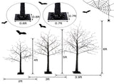 3 Pac Halloween Spooky Tree with Purple Lights, 4FT 5FT and 6FT, Lighted Black Tree for Halloween 02082078