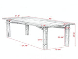 63 Inch Rectangle Dining Table, Sturdy Kitchen Table with Strong Legs 88694122