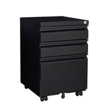 3-Drawer Mobile File Cabinet with Lock, 5 Wheels ,Cold Rolled Steel Fully T3625P495548