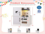 White Dual-Sided Kids Play Kitchen with Water Dispenser and Range Hood for 3 Years Old 57436344