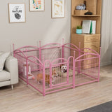 ZNTS Dog Playpen Indoor 24 inch 8 Panels Metal Dog Pen Pet Dog Fence Outdoor Exercise Pen with Doors, W368P233998