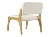 Mid-Century Modern Dining Chair with Solid Rubber Wood Frame & Upholstered Back, N768P489282N