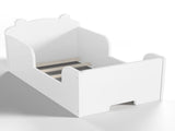 Toddler Floor Bed Frame, Cot Bed for Boys and Girls Ages 3-6, Bear Shape Toddler Bed, White W1580P373252