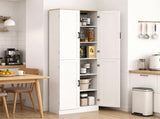 Freestanding 4-Door Kitchen Pantry Cabinet, Large Storage with Adjustable Shelves & Doors 91423401