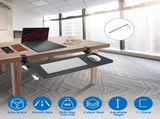 Adjustable Under Desk Keyboard Tray, Retractable Sliding Design, Carbon Steel Construction, 80022259