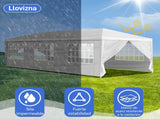 10'x30' Outdoor Party Tent with 8 Removable Sidewalls, Waterproof Canopy Patio Wedding Gazebo, White 97185781
