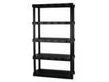 5-Tier Black Plastic Shelf Unit, 68.8 H x 30 W x 13.88 D, 350 lb Capacity 05665084
