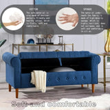 62" Bedroom Tufted Button Storage Bench, Modern Fabric Upholstered Ottoman, Window Bench, Rolled Arm W1853112514