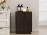 10-Gallon Woodgrain Tilt-Out Trash Can Cabinet Wooden Garbage Recycling Cabinet with Wave-Textured 46943397