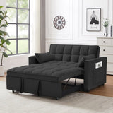 ZNTS Modern Velvet Loveseat Futon Sofa Couch w/Pullout Bed,Small Love Seat Lounge Sofa w/Reclining W1359126214