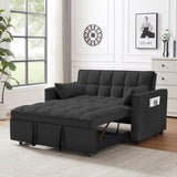 ZNTS Modern Velvet Loveseat Futon Sofa Couch w/Pullout Bed,Small Love Seat Lounge Sofa w/Reclining W1359P183643