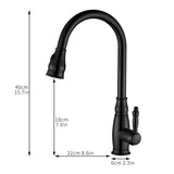 Commercial Black Kitchen with Pull out Sprayer, Single Handle Single Lever Kitchen Sink W1932P296311