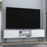 Vassel TV Stand, Entertainment Unit with Hinged Drawers and Hairpin Legs B070P173211