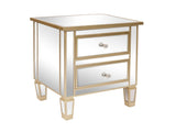 2-Drawer MDF Bedside Table with Mirror Finish 19.68*15.74*24.023in Rose Gold Silver 18774648