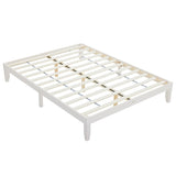 ZNTS Basic bed frame washed white Queen 206*151*30.5cm wooden bed 53968405